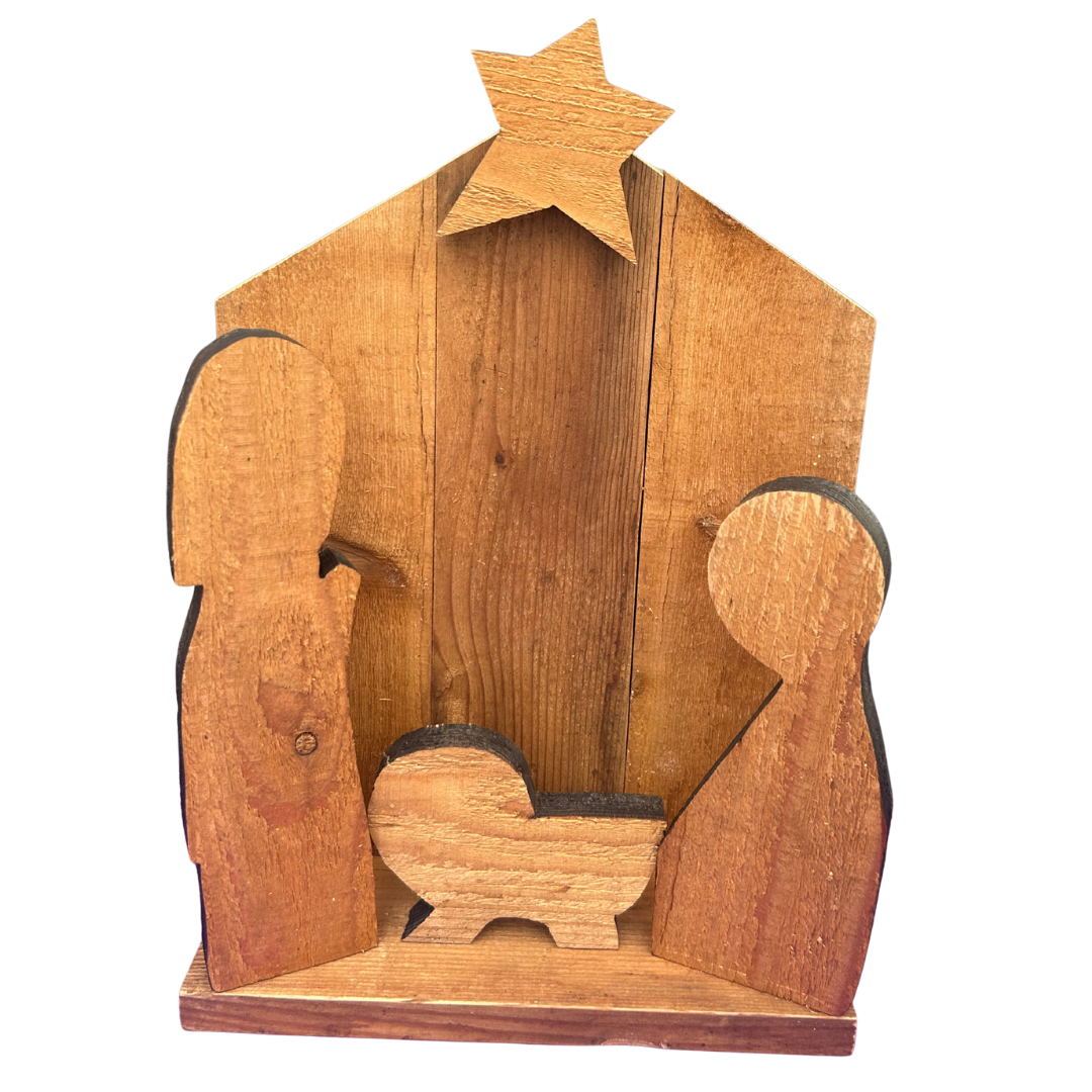 Wooden Nativity Scene