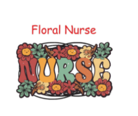 Floral Nurse - Short Sleeve