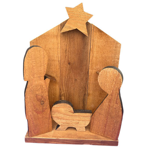 Wooden Nativity Scene